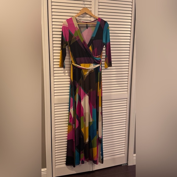 Janette Fashion Dresses & Skirts - Colorful Geometric Wrap Dress